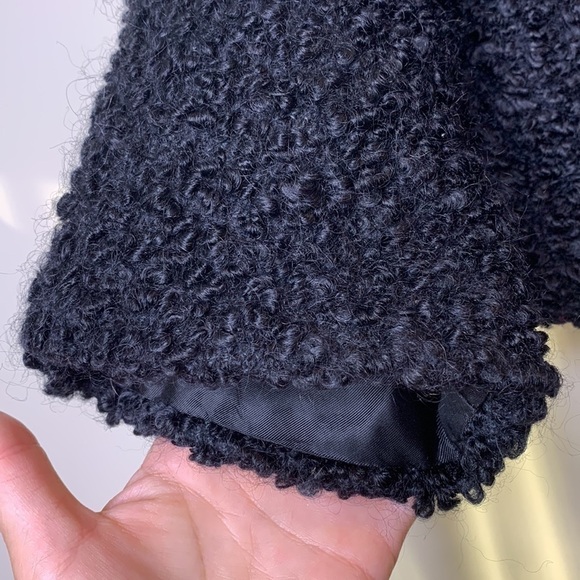 A Winter Product Vintage Black Curly Persian Lamb Fur Collar ‘60s Crop Jacket - Picture 9 of 12